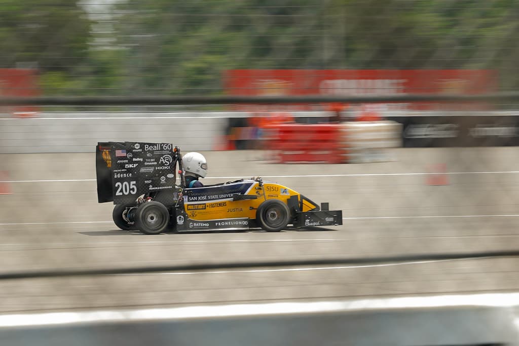 Spartan Racing car launching off the line